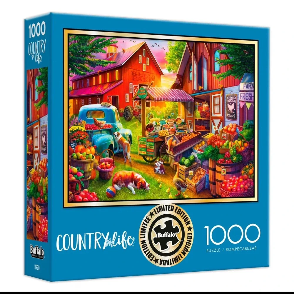 Buffalo Games Country Life Farm Fresh Market 1000 Piece Puzzle Limited Edition